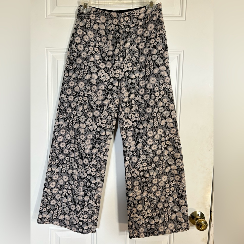Rebecca Taylor Wide Leg Floral Pants, Size 0